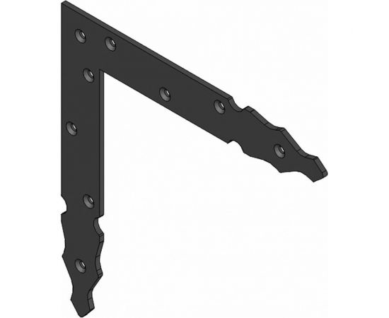 Декоративный угол Amig готика, черный, IZ правый 8510-300х240х4 (IZ) 