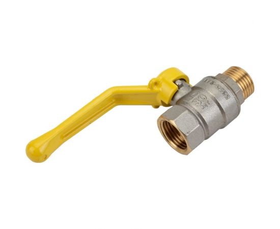 Шаровой кран LD латунь никель газ Pride Ду 15 Ру40 ВР/НР полнопроходной рычаг 007-8047 537159 – изображение 4