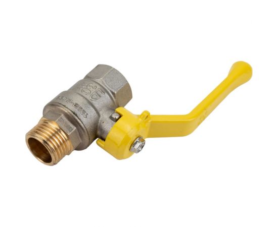 Шаровой кран LD латунь никель газ Pride Ду 15 Ру40 ВР/НР полнопроходной рычаг 007-8047 537159 – изображение 3