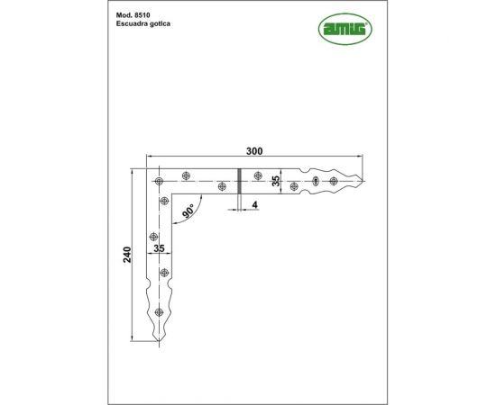 Декоративный угол Amig готика, черный, IZ правый 8510-300х240х4 (IZ) – изображение 3