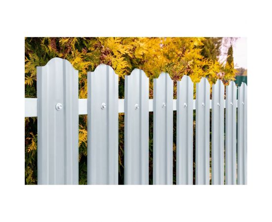 Металлический односторонний штакетник Металлика (белый; высота 1.5 м; 10 штук в упаковке) 1,5-9003 – изображение 2