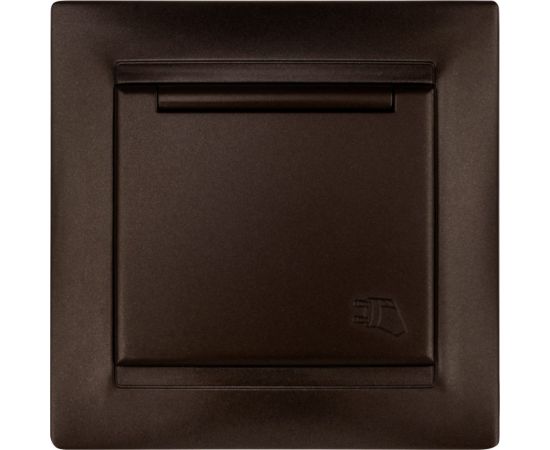 Розетка TDM Лама 2П+З 16А 250В IP44 с крышкой шоколад SQ1815-0526 – изображение 3