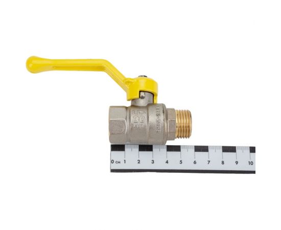 Шаровой кран LD латунь никель газ Pride Ду 15 Ру40 ВР/НР полнопроходной рычаг 007-8047 537159 – изображение 2
