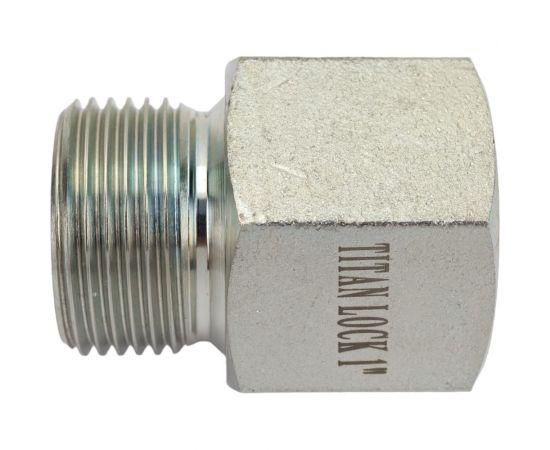 Переходной ниппель TITAN LOCK сталь, 1"", НР BSP/ВР NPT, TL1RMBS-FNP 