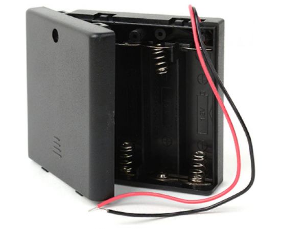 Отсек для элементов питания Robiton Bh4xAA/switch с выключателем и двумя проводами PH1 13127 