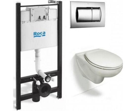 Унитаз с инсталляцией ROCA Victoria 893100000 ПЭК кнопка, сидение микролифт 00000037063 