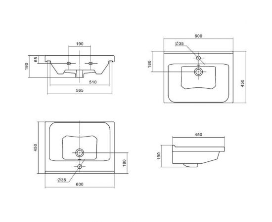 Комплект Sanstar подвесная тумба Riana 60 с раковиной Миранда 60 288.1-1.5.1.КМИР – изображение 2
