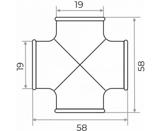 Крестовина Сантис 90 3/4" вр чугун 000744 – изображение 2