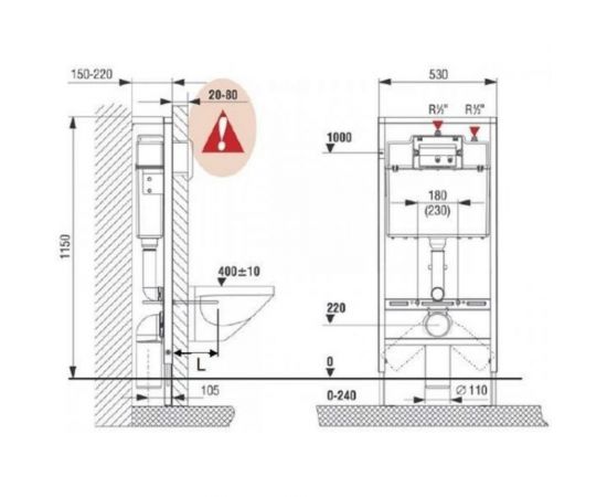 Унитаз с инсталляцией ROCA Victoria 893100000 ПЭК кнопка, сидение микролифт 00000037063 – изображение 5