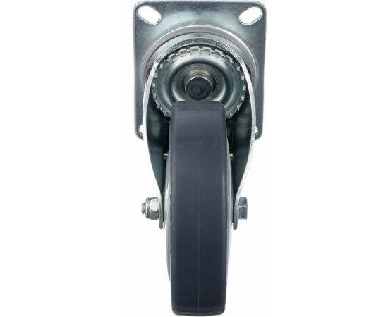 Колесо поворотное с тормозом (125 мм; грузоподъемность 140 кг; термопластичная серая резина; полипропилен) СТЕЛЛА-ТЕХНИК N48125TPRB – изображение 6