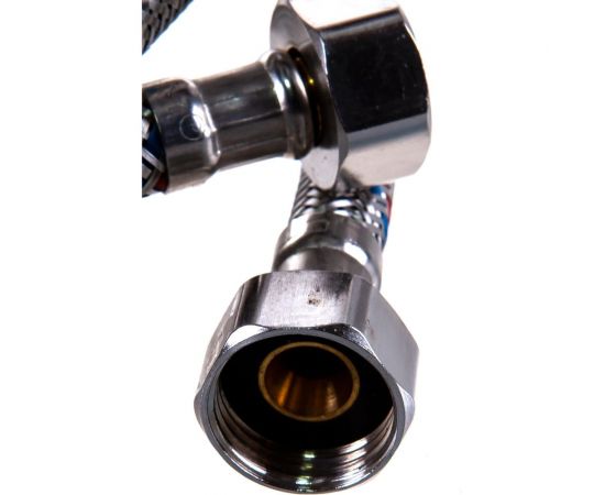 Подводка для воды СТМ сталь, 1/2"", гайка-гайка, 180 cм CWFHF180 – изображение 2