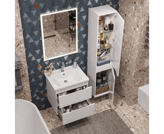 Комплект Sanstar подвесная тумба Riana 60 с раковиной Миранда 60 288.1-1.5.1.КМИР – изображение 5