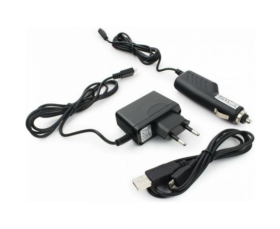 Набор зарядных устройств Gembird с Micro-USB разъемом 110/220V-5V и 12VDC-5V, черный MP3A-CAR-KIT1 