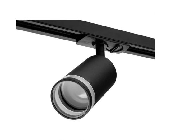 Трековый однофазный светильник на шинопровод Wolta IP20, под лампу GU10, чёрный WTL-GU10/04B 