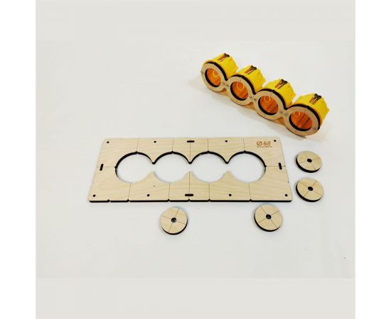 Шаблон для сверления подрозетников на 4 отверстия, 68 мм, толщина 8 мм, расстояние 71 мм РОТОР 4Shablon-v3-68 