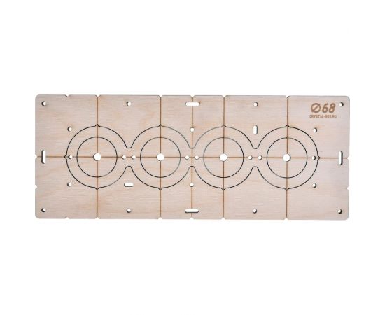 Шаблон для сверления подрозетников на 4 отверстия, 68 мм, толщина 8 мм, расстояние 71 мм РОТОР 4Shablon-v3-68 – изображение 4
