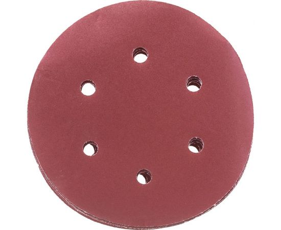 Круг абразивный на ворсовой подложке под липучку, перфорированный (5 шт; 150 мм; 6 отв.; P600) MATRIX 73852 – изображение 3