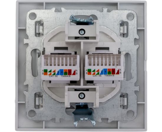 Розетка EKF Минск, RJ-45, 2-местная, СП, белая, SQERK02-035-10 – изображение 3