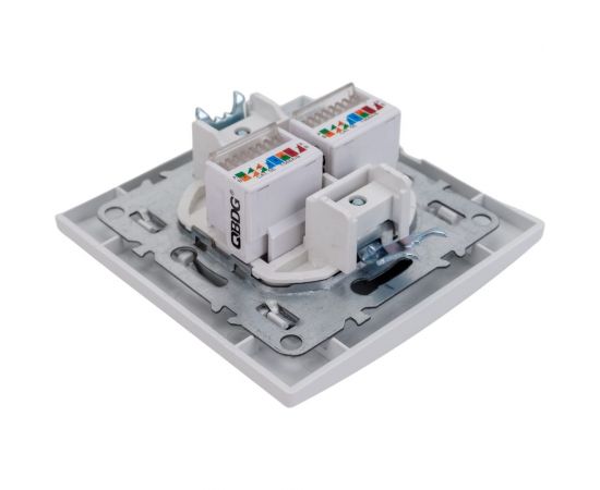 Розетка EKF Минск, RJ-45, 2-местная, СП, белая, SQERK02-035-10 – изображение 4