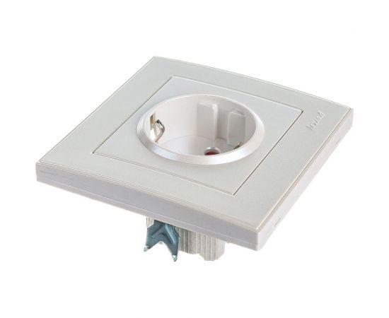 Розетка LEZARD RAIN с защитой от детей керамика жемчужно-белый металлик 703-3030-124 – изображение 2