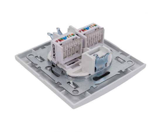 Розетка EKF Минск, RJ-45, 2-местная, СП, белая, SQERK02-035-10 – изображение 5