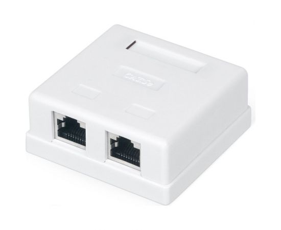 Двойная экранированная компьютерная розетка WRline WR-WS-8P8C-C5E-SH-2 RJ-45, категория 5e внешняя, Dual IDC, цвет белый 505218 