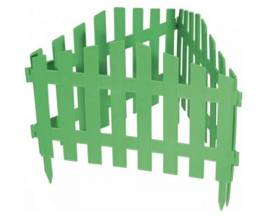 Садовое ограждение ПОЛИМЕРСАД Забор декоративный №5, зелёное, 7 шт. ПС-ЗД5-зел 