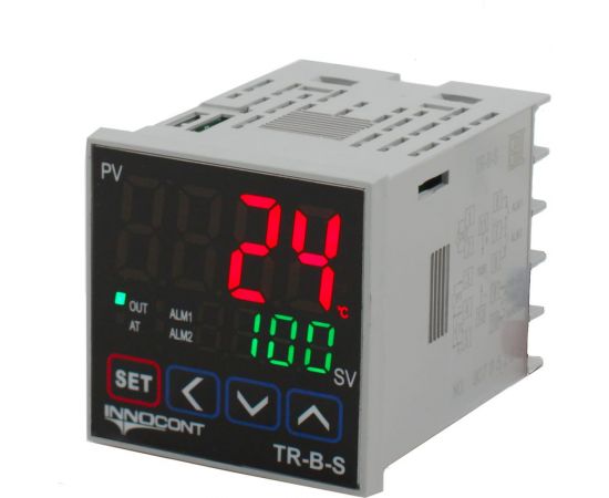 Температурный контроллер INNOCONT 2 дисплея, 4 разряда, 48x48x60 мм, 2 аварийных выхода, 110-220VAC, выход: реле + твердотельное реле TR-B-S 