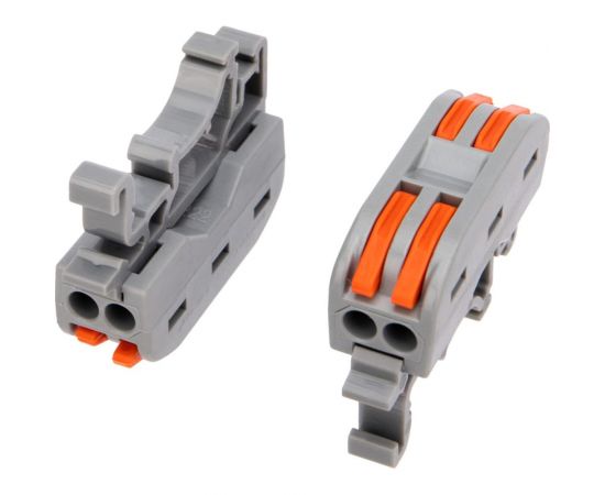 Проходная клемма REXANT СМК 222-422D 2-полюса с креплением на DIN-рейку 0,08-4 мм2 5 шт 07-5239-05 