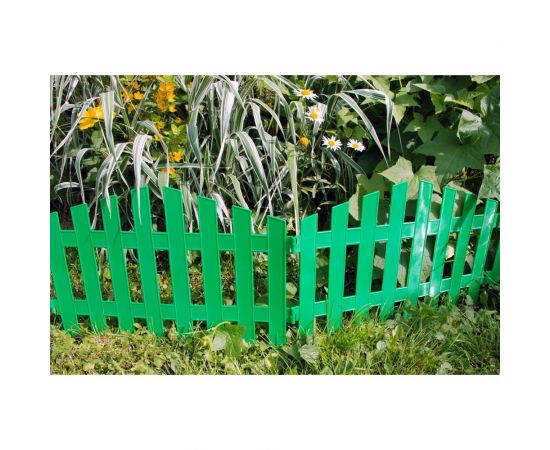 Садовое ограждение ПОЛИМЕРСАД Забор декоративный №5, зелёное, 7 шт. ПС-ЗД5-зел – изображение 2