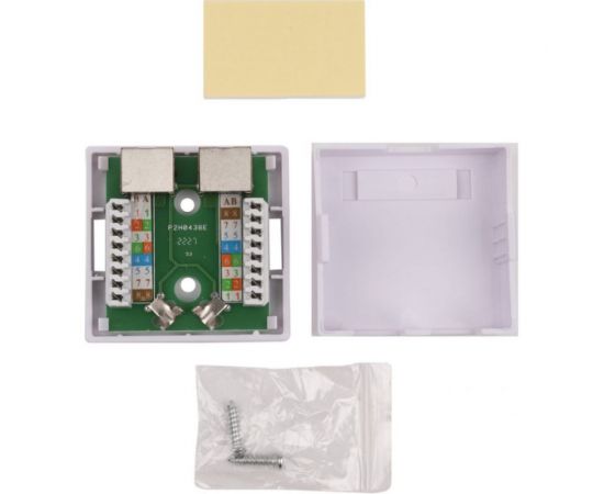 Двойная экранированная компьютерная розетка WRline WR-WS-8P8C-C5E-SH-2 RJ-45, категория 5e внешняя, Dual IDC, цвет белый 505218 – изображение 3