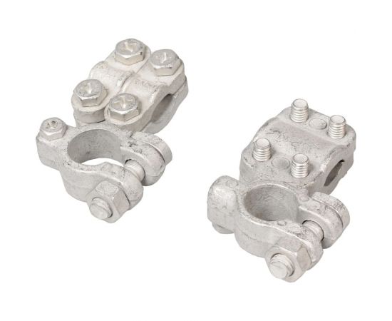 Клеммы АКБ StartVOLT в комплекте латунь, две прижимные планки для проводов до 50мм кв. SBT 027 – изображение 2