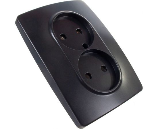 Розетка ЭРА 12-2107-05 2X2P, 16A-250В, IP20, 12, антрацит Б0031242 – изображение 3