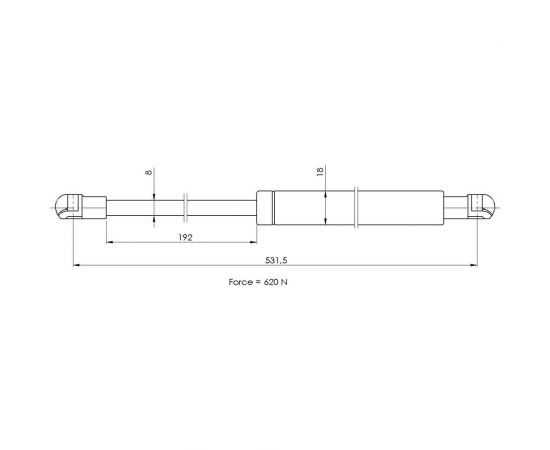 Амортизатор крышки багажника для автомобиля Peugeot 308 универсал; SsangYong Kyron TRIALLI GS 2024 