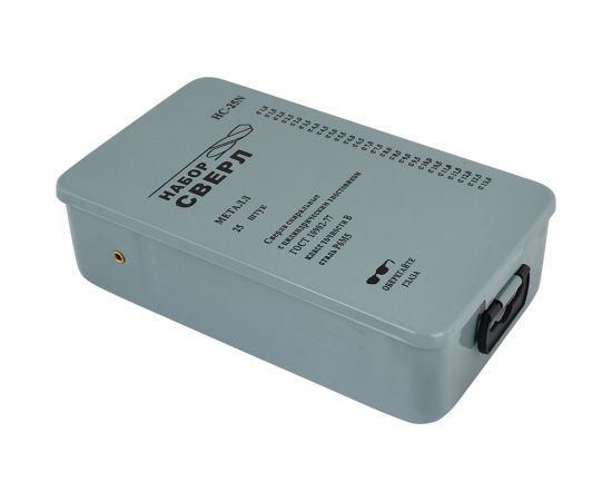 Набор сверл по металлу НС25N (25 шт; от 1 до 13 мм, шаг 0.5 мм; Р6М5) ИПК naborsverlNS25i 