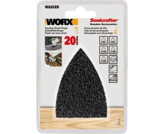 Шлифовальные листы 20 шт узкие WORX WA2125 – изображение 2