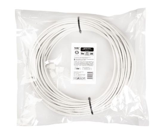 Кабель витая пара TWIST 35м, U/UTP, 4PR, cat. 5e, Cu, PVC, 24 AWG, indoor UTP4-C5E-G24-IN-PVC-35-TWCS – изображение 3