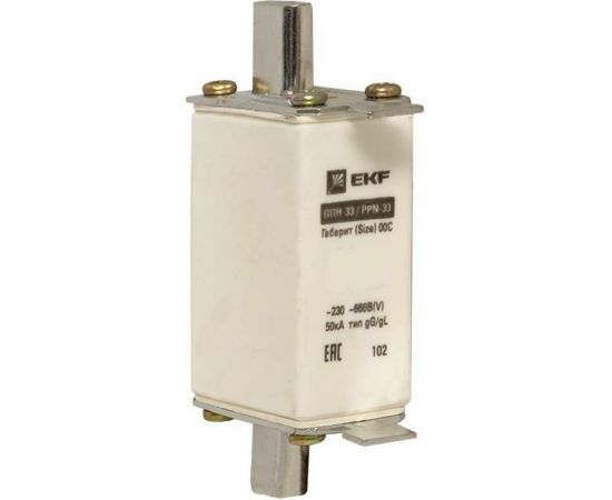 Плавкая вставка EKF ППН-33 100/63А габарит 00С fus-33/100/63 – изображение 2