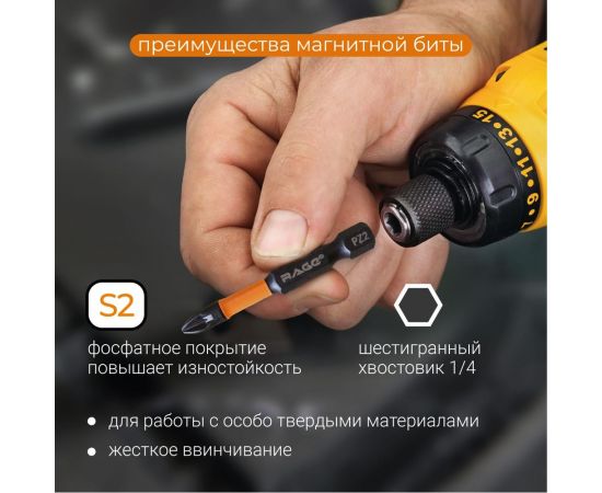 Биты торсионные PZ2, 50 мм, 10 шт, S2 rage by VIRA 554160 – изображение 2