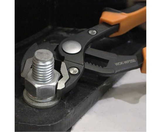 Переставные клещи WIEDERKRAFT c двухкомпонентной рукоятью, 250 мм, рабочий диапазон 0-42 мм WDK-WP250 – изображение 6