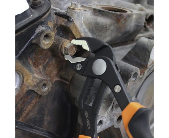 Переставные клещи WIEDERKRAFT c двухкомпонентной рукоятью, 250 мм, рабочий диапазон 0-42 мм WDK-WP250 – изображение 5