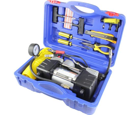 Компрессор Nova Bright АК-75 двухпоршневой, до 75 л/мин., 150 PSI, 12В, пластиковый кейс с инструментами 36448 – изображение 11
