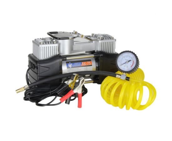 Компрессор Nova Bright АК-75 двухпоршневой, до 75 л/мин., 150 PSI, 12В, пластиковый кейс с инструментами 36448 – изображение 8