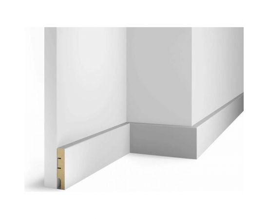 Плинтус COSCA DECOR AP79 под покраску, белый, 80x16x2400 мм, МДФ, с пазом СПБ103244 