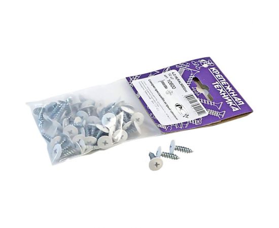 Саморез с прессшайбой крепежная техника белый, 4,2x16, ral 9003, острый, 50 шт. 10600 – изображение 2