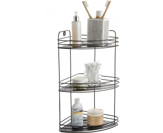 Полка для ванной комнаты Raindrops Black угловая, 3-х ярусная W7256-3 – изображение 2