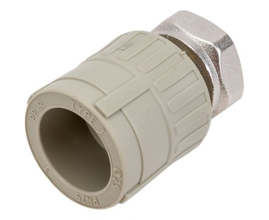 Муфта RTP с накидной гайкой на металлическом штуцере, внутренняя резьба, D25х3/4 мм, серая 15825 – изображение 2