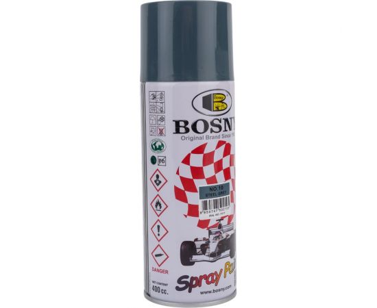 Акриловая краска Bosny аэрозоль, серая сталь RAL 7031 10 – изображение 2