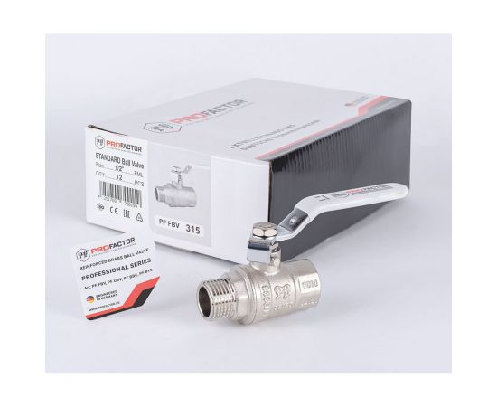 Шаровой кран PROFACTOR PF STANDARD ручка рычаг в/н 1/2 PF FBV 315 – изображение 4