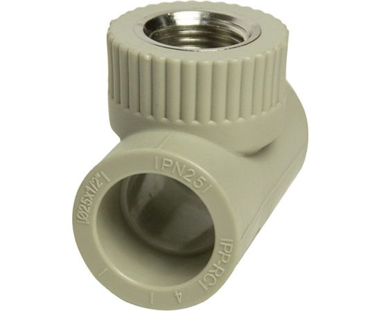 Комбинированный тройник VRT внутренняя 25х1/2х25 EVER plast, серый, Россия 538385 